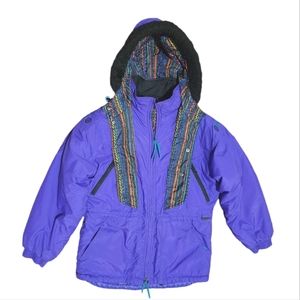 Vintage 90s Purple Edelweiss Puffer Ski Jacket
